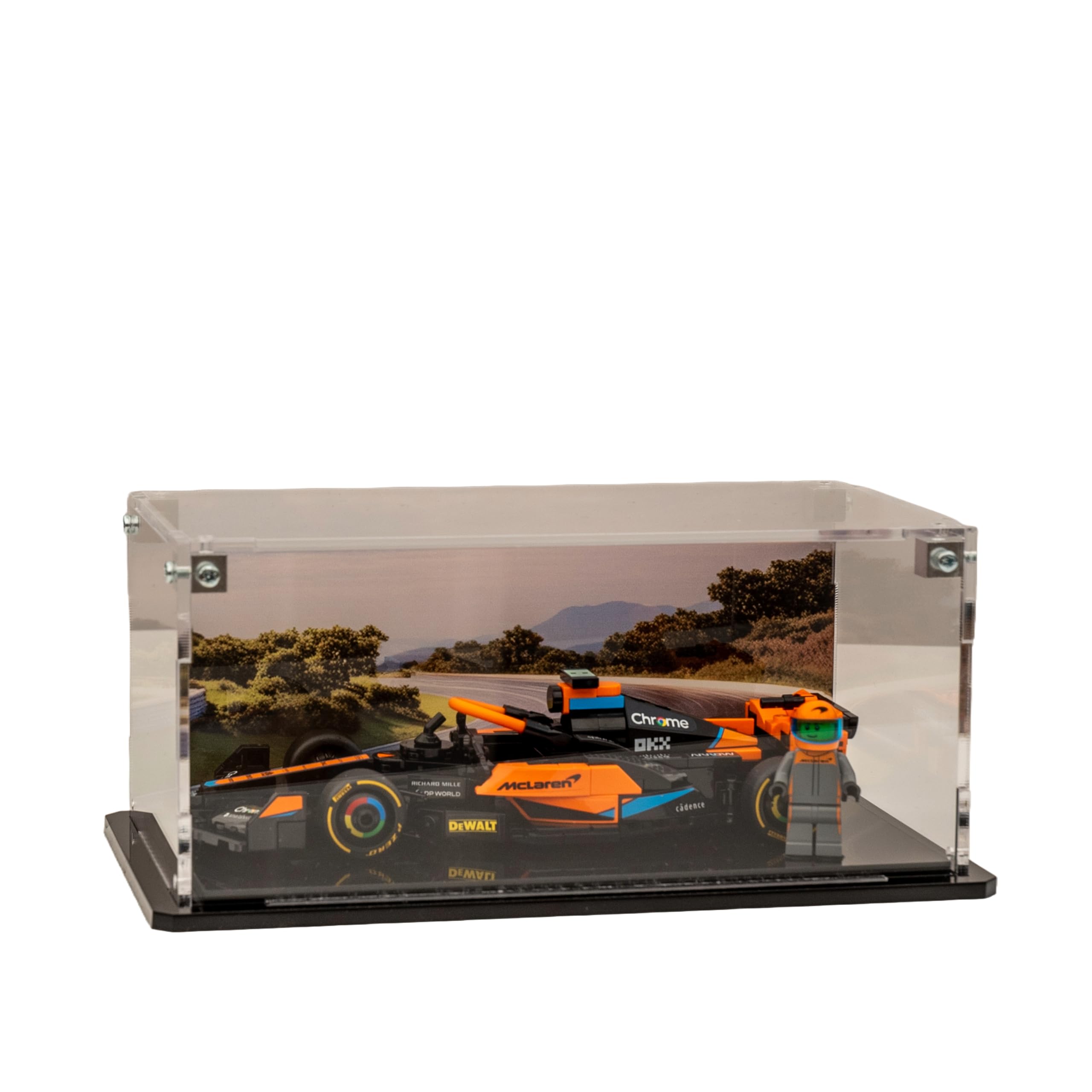 Acrylic Display Case compatible with LEGO® Speed Champions Range (Clear Back Panel)