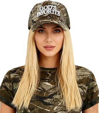 ZGMYC Gods Favorite Hat Camouflage Baseball Cap for Women Men Camo Cotton Sun Hat Adjustable Snapback Trucker Hats
