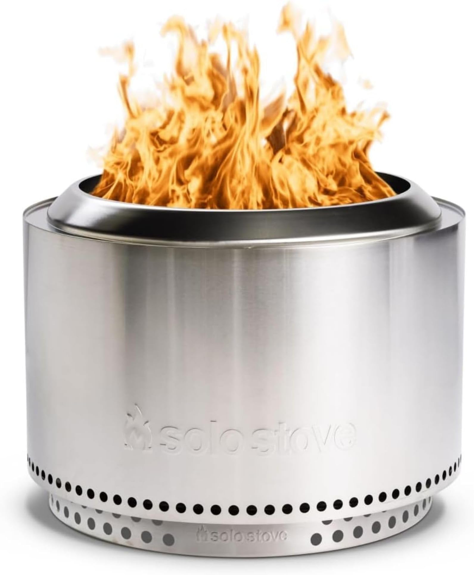 Solo Stove Yukon 2.0 with Stand, Smokeless Fire Pit | Fire Pits for Garden Portable Wood Burning with Removable Ash Pan, Large Outdoor Firepit, Stainless Steel, 68,5 x 50,5 cm, 18,3 kg