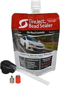 TireJect Automotive Compact Car 2-in-1 Tire Sealant & Bead Sealer Kit