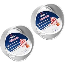 EXGOX 2 Pack 5-Inch Non-Stick Deep Aluminum Round Cake Pan With Removable Bottom For Wedding/Birthday/Christmas Cake Baking Round Cake Tin Set With Loose Base