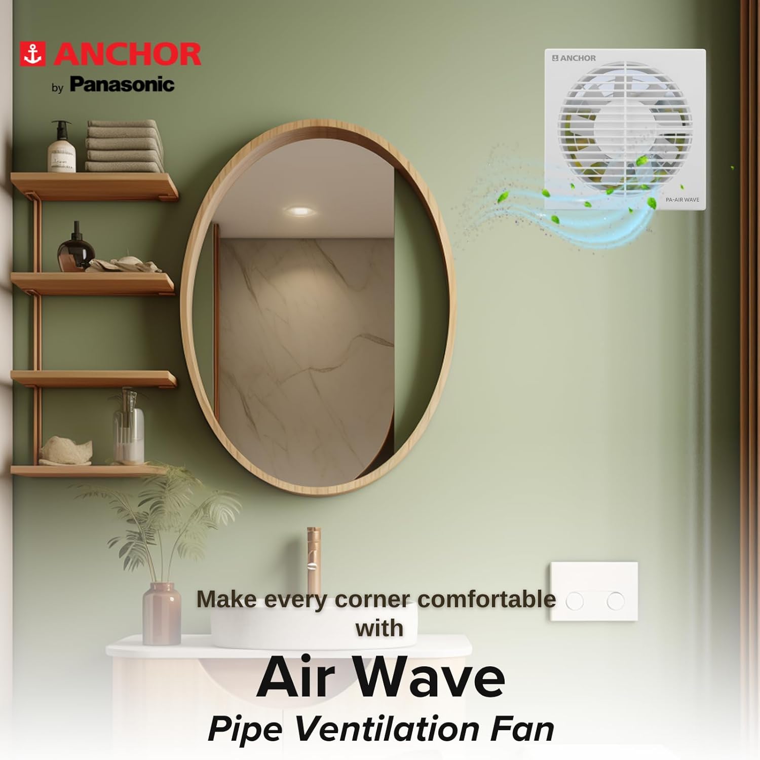 Anchor By Panasonic Air Wave 150mm Exhaust Fan, Pipe Series Exhaust Fan for Kitchen, Bathroom, Cutout Size 152mm Dia., White 4 71PzGKemMuL. SL1500