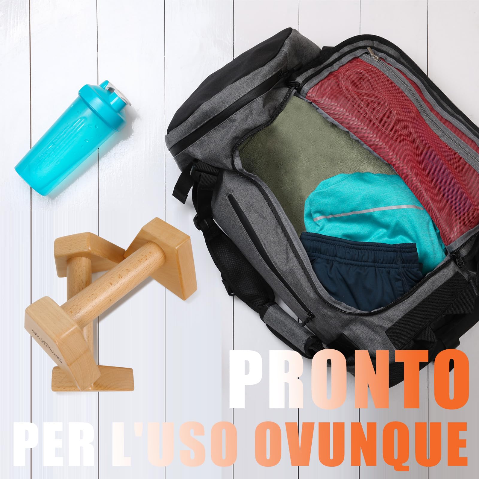 DH FitLife Parallele Calisthenics in Legno – 2x Maniglie Antiscivolo per Flessioni | Parallele Basse | Parallettes | Push-Up Bars | Attrezzatura Calisthenics per Forza | Fitness per Interni & Esterni