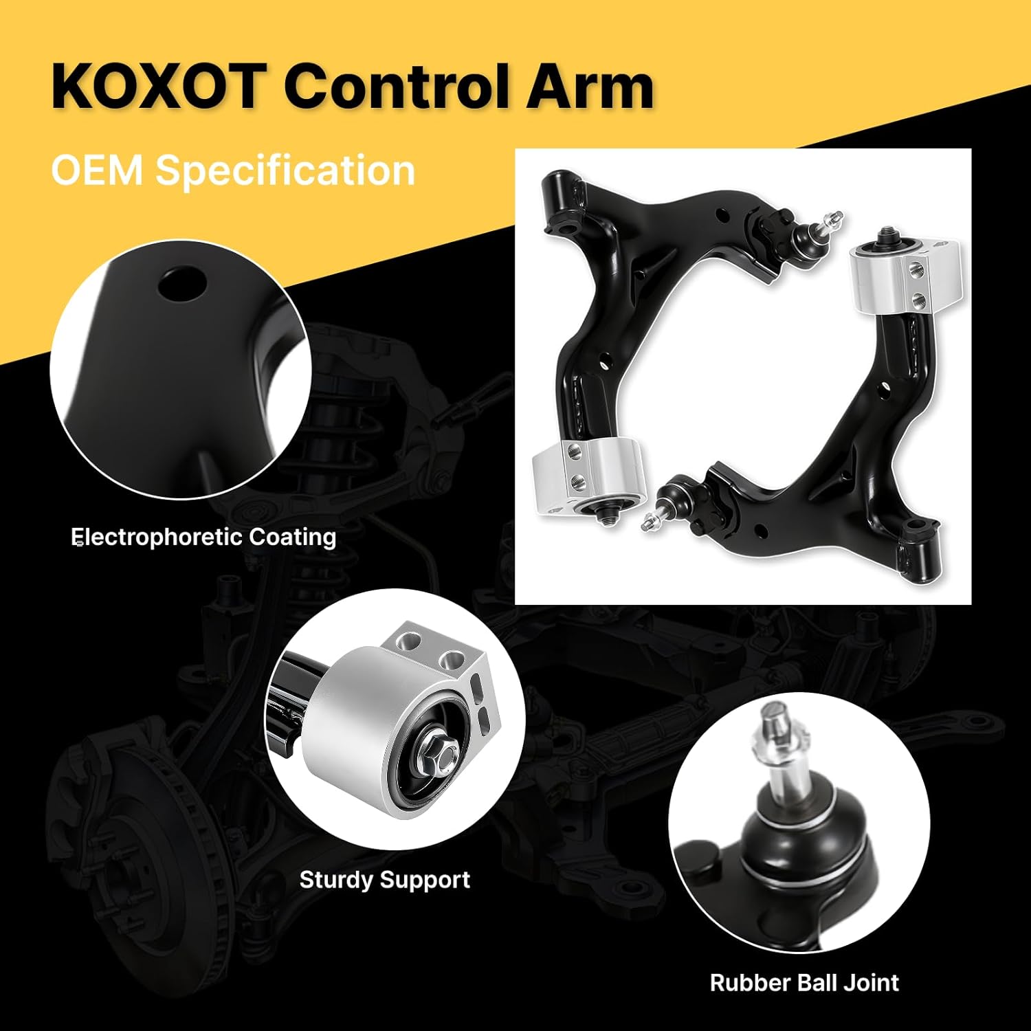 2Pcs Front Lower Control Arms for Chevrolet Equinox 2005-2007, Equinox V6 3.4 2008-2009, for Pontiac Torrent 2006-07, Torrent V6 3.4 08-09, for Saturn Vue 2002-2007, Replace OE# K621129 K621136