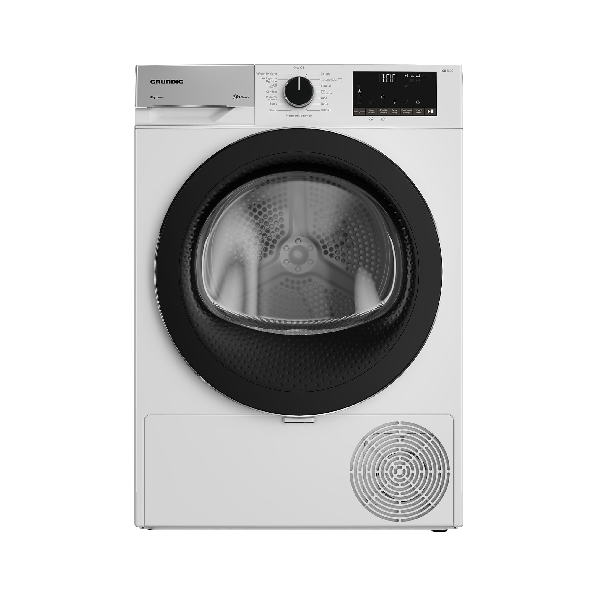 Grundig - GTP52243-IT - Asciugatrice 8kg, Classe A+++, Display Touch, porta reversibile