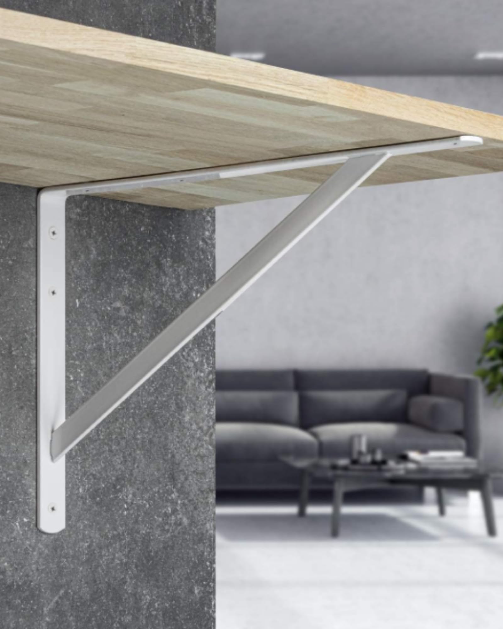 Schwerlastwinkel [ATHENA] 10 Stück Regalwinkel I Tiefe 500 mm I Schwerlastkonsole Weiß I Wandhalterung Regal Tragkraft 300 kg I Winkel Metall massiv | Metallwinkel 90 grad