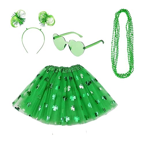 Jupe a Paillette Fille Kids Saint-Patrick Respirant Multi-Couches Tutu Skirt