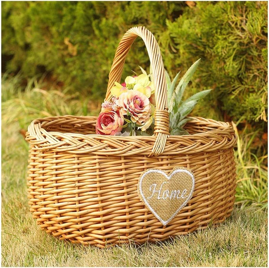 円高還元 籐球式プーリー多机能籐球収納バスケットピクニック道具 食器 かごバッグ