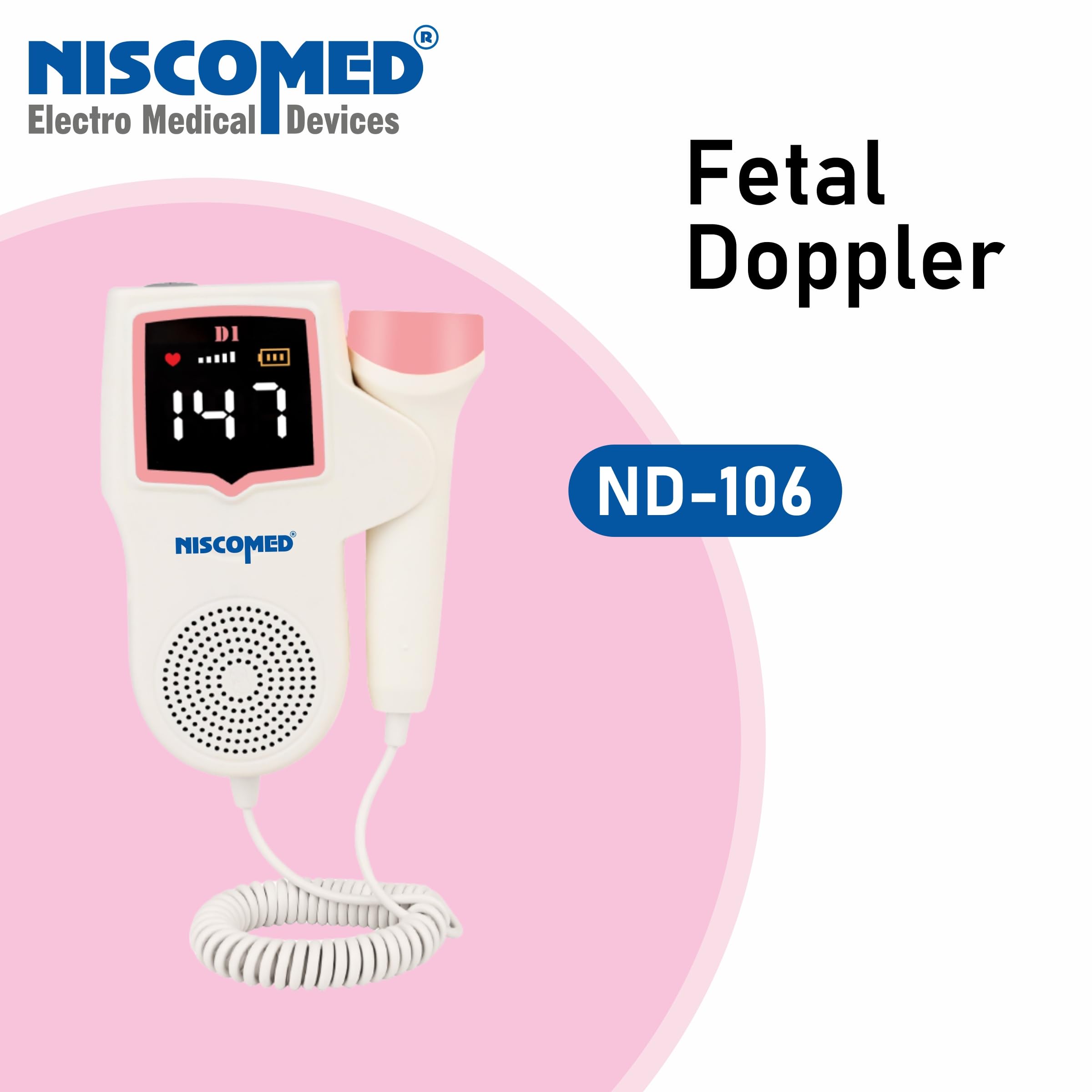 NISCOMED ND-106 White Fetal Doppler