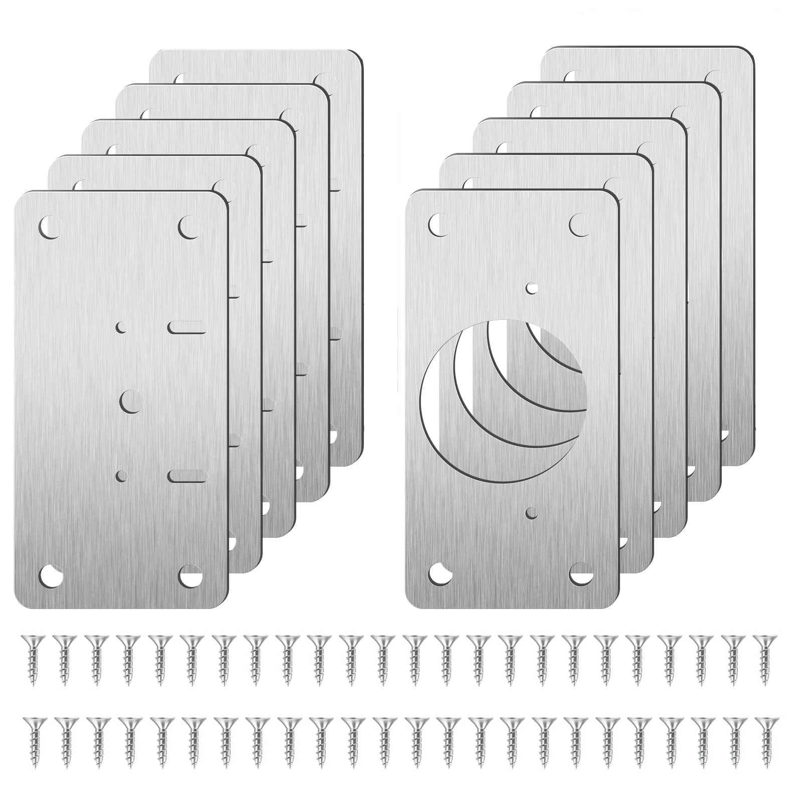 Hinge Repair Plate,8 Pcs Hinge Repair Brackets with Screws Plate for Kitchen Cupboard Locker Door Hinge Shims