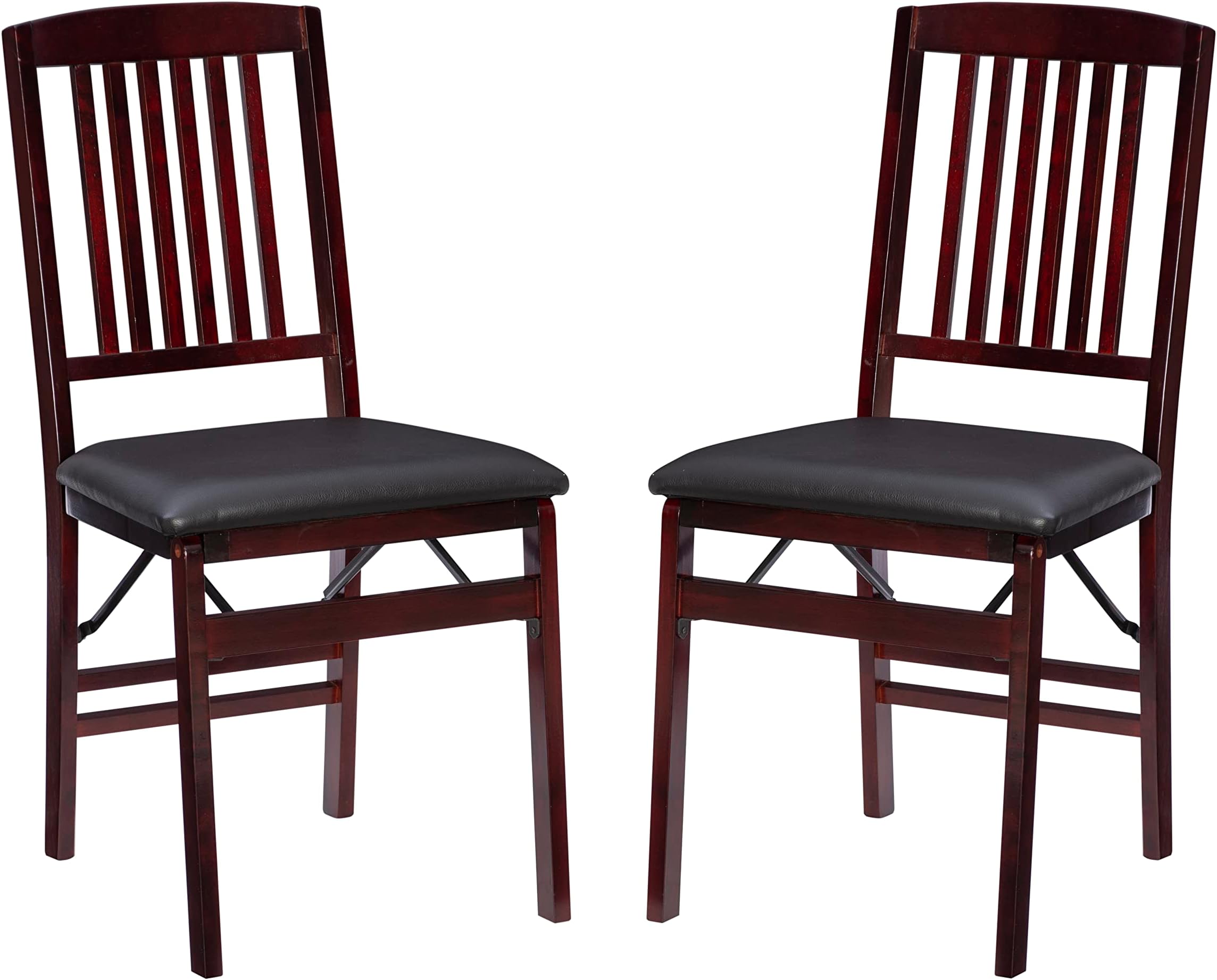 Linon Darwin Espresso Wood Mission Back Folding Chair in a Set of Two