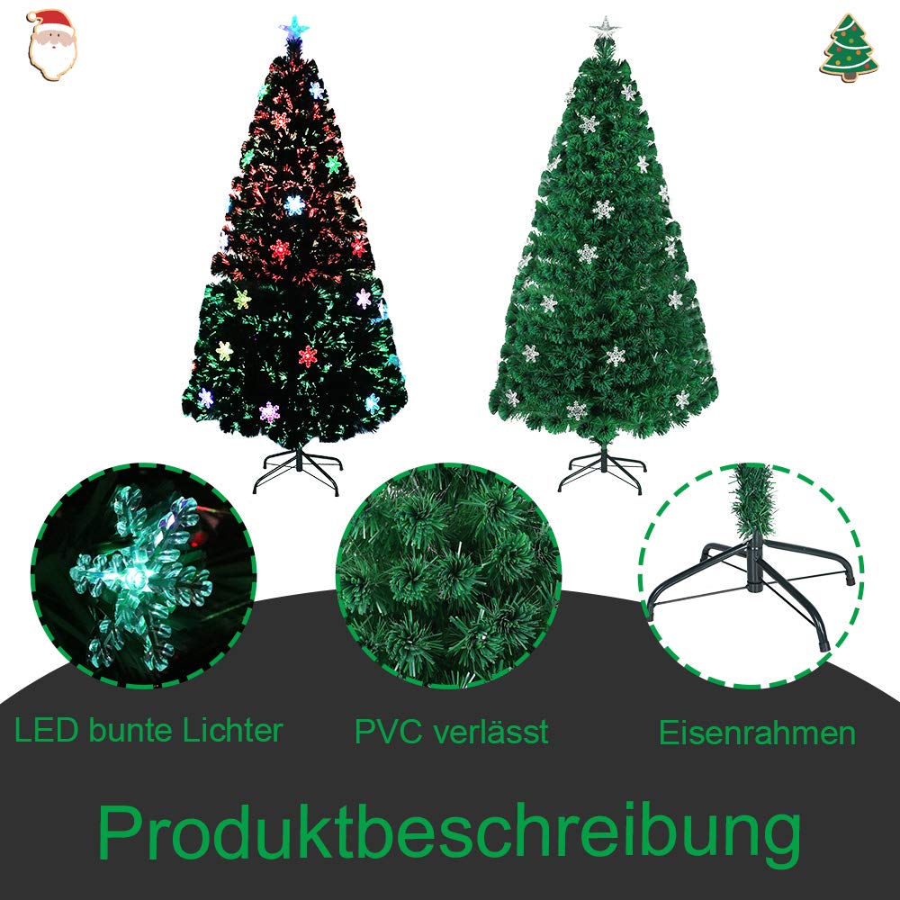 Albero di Natale con illuminazione e supporto, 240 cm, in fibra