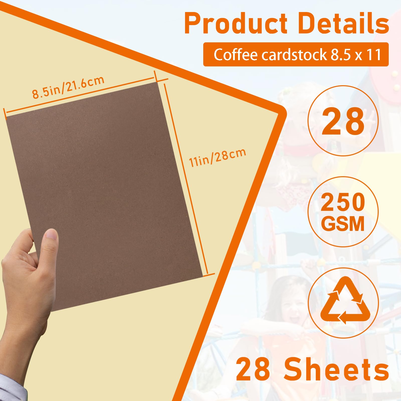 Guakicae 28 hojas de cartulina de color café de 8.5 x 11 pulgadas, papel para álbumes de recortes, 90 libras | Cartulina pesada marrón oscuro para hacer tarjetas, invitaciones de boda, manualidades, tarjetas de agradecimiento