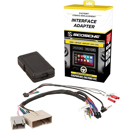 Scosche FD5K-WP Factory Stereo Replacement Interface Adapter Kit, Compatible with Select 2005-2016 Ford, Lincoln & Mercury, Car Radio Wiring Harness, Retains Steering Wheel Controls & OEM Amplifier