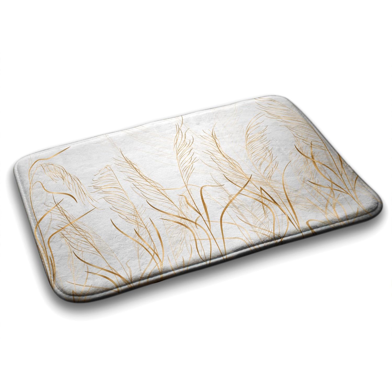 Tapis de salle de bains étanche motif végétaux douceur Tulup 90x60 cm