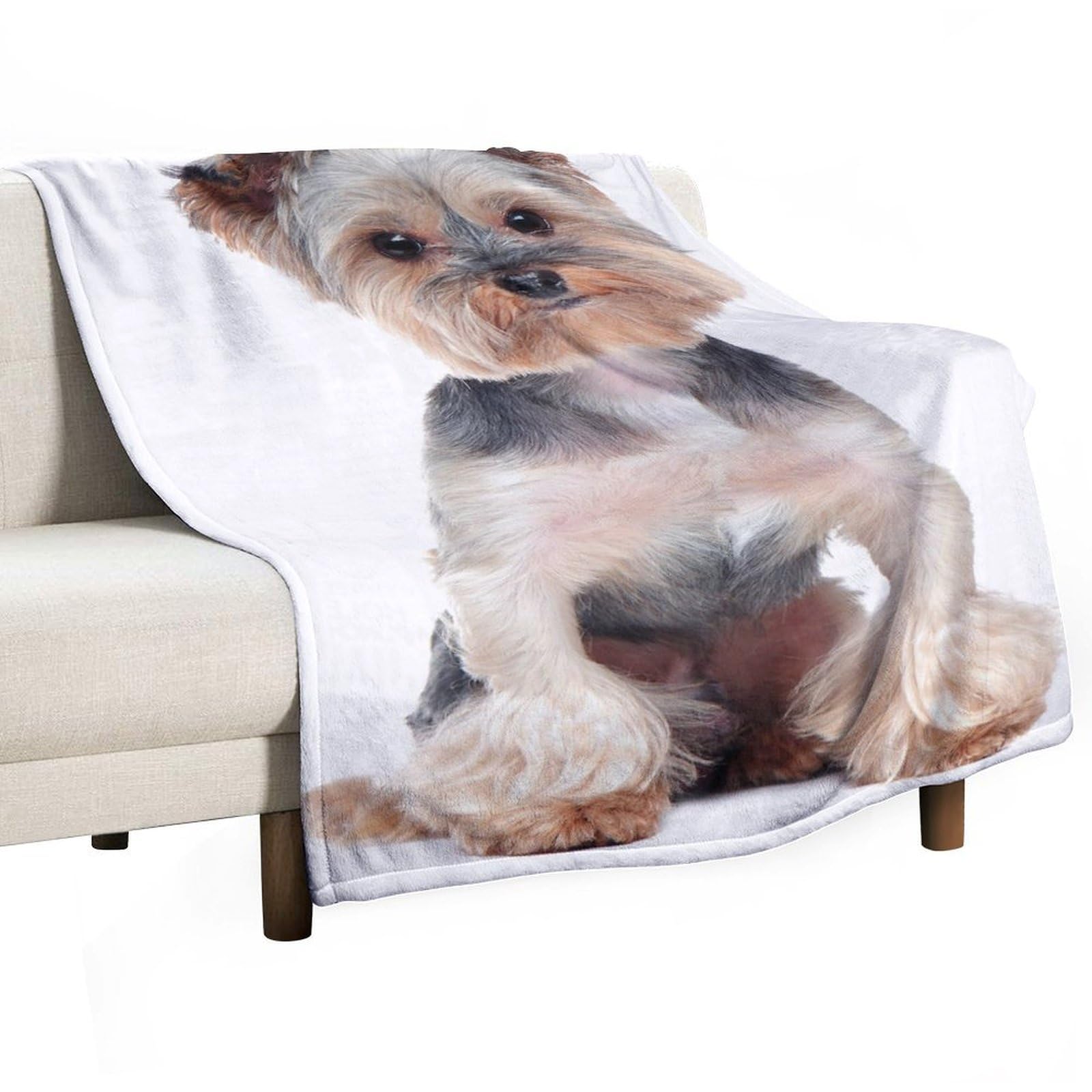 Hxwokrum Flannel Blanket, Yorkshire Terrier Throw Blanket for Couch Sofa Bed Office, Soft And Comfortable Without Pilling