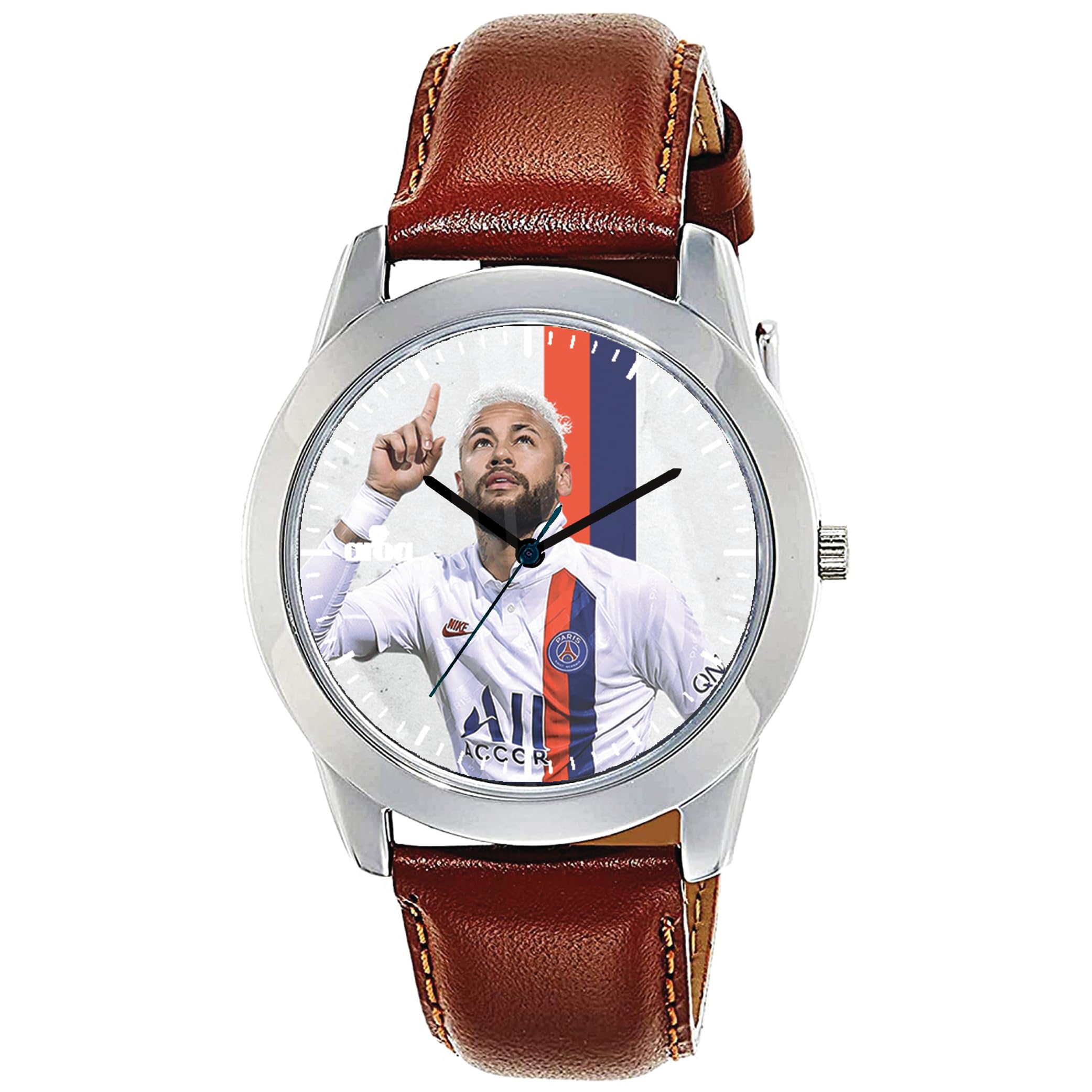 AROA Watch for Men with Neymar with White Jersey PSG Model :688 in Steel Metal Type Brown Strap Analog Watch White Dial for Men Stylish Watch for Boys (B0C77ML311) Amazon Price History, Amazon Price Tracker