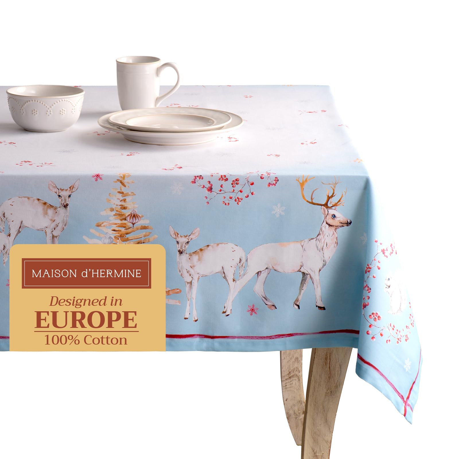 Maison d' Hermine Fairytale Forest 100% Cotton Tablecloth 60"x90" Multi