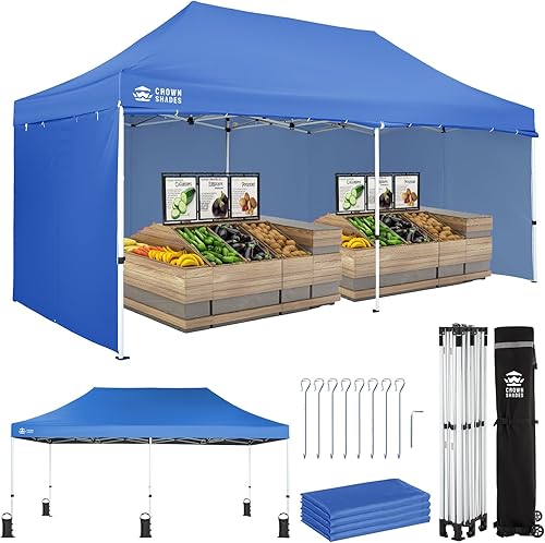 Miniatura 12 de CROWN SHADES Carpa Desplegable de 10x10 Instalación Comercial Instantánea para 1 Persona Bloqueo Central Patentado con Tela 400D, 4 Paredes