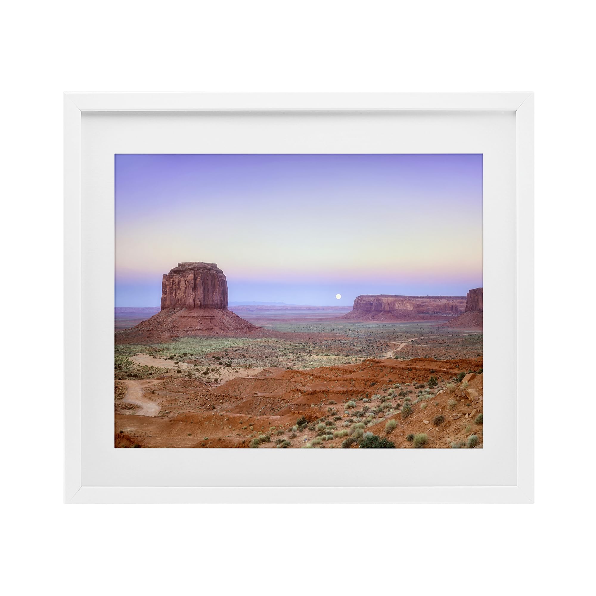 'Moonrise Over Monument Valley'| Framed Print Under Glass