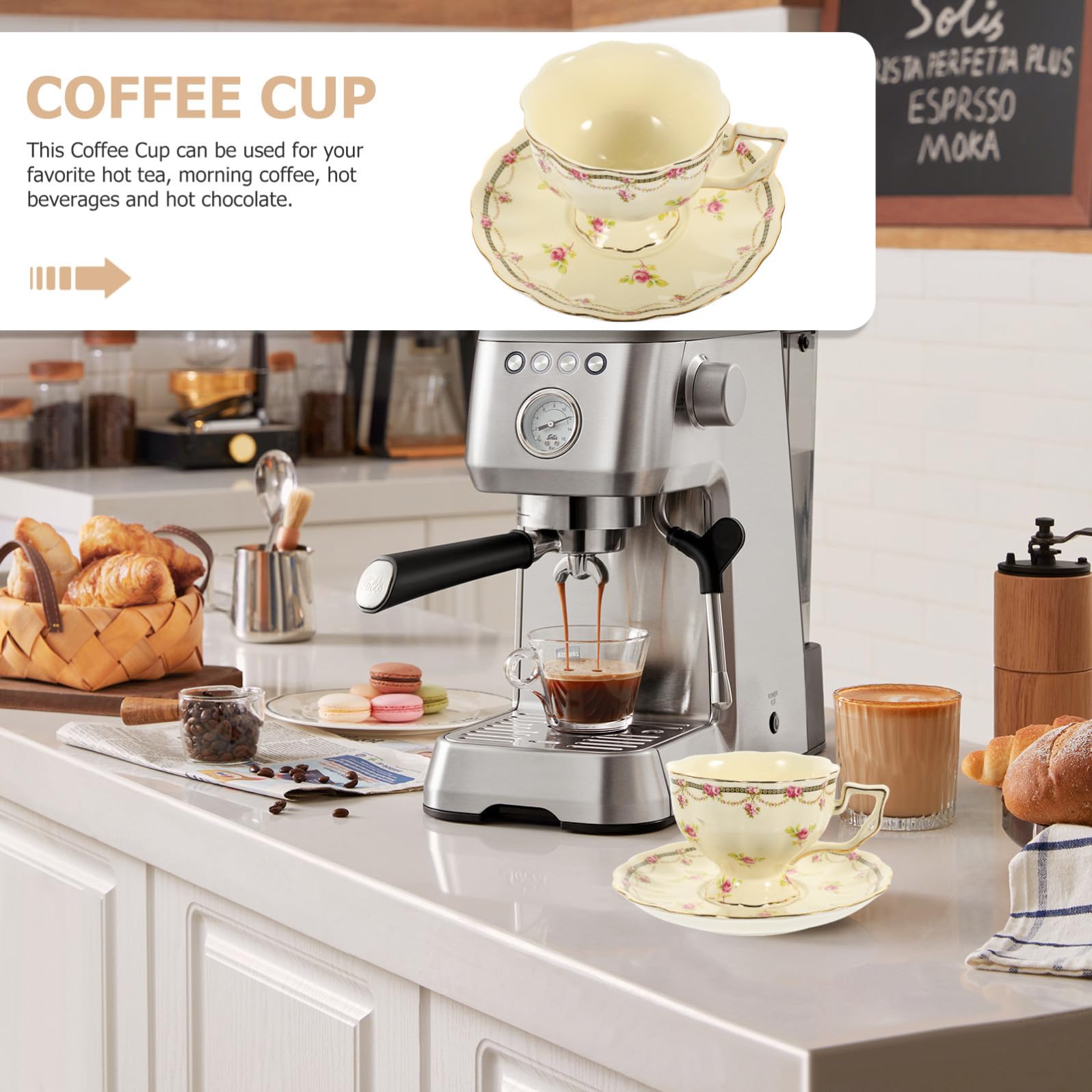 Gadpiparty da Caffè e Apertura Piattino in Set Vintage, Realizzato Finitura Delicata per Quotidiano in Casa