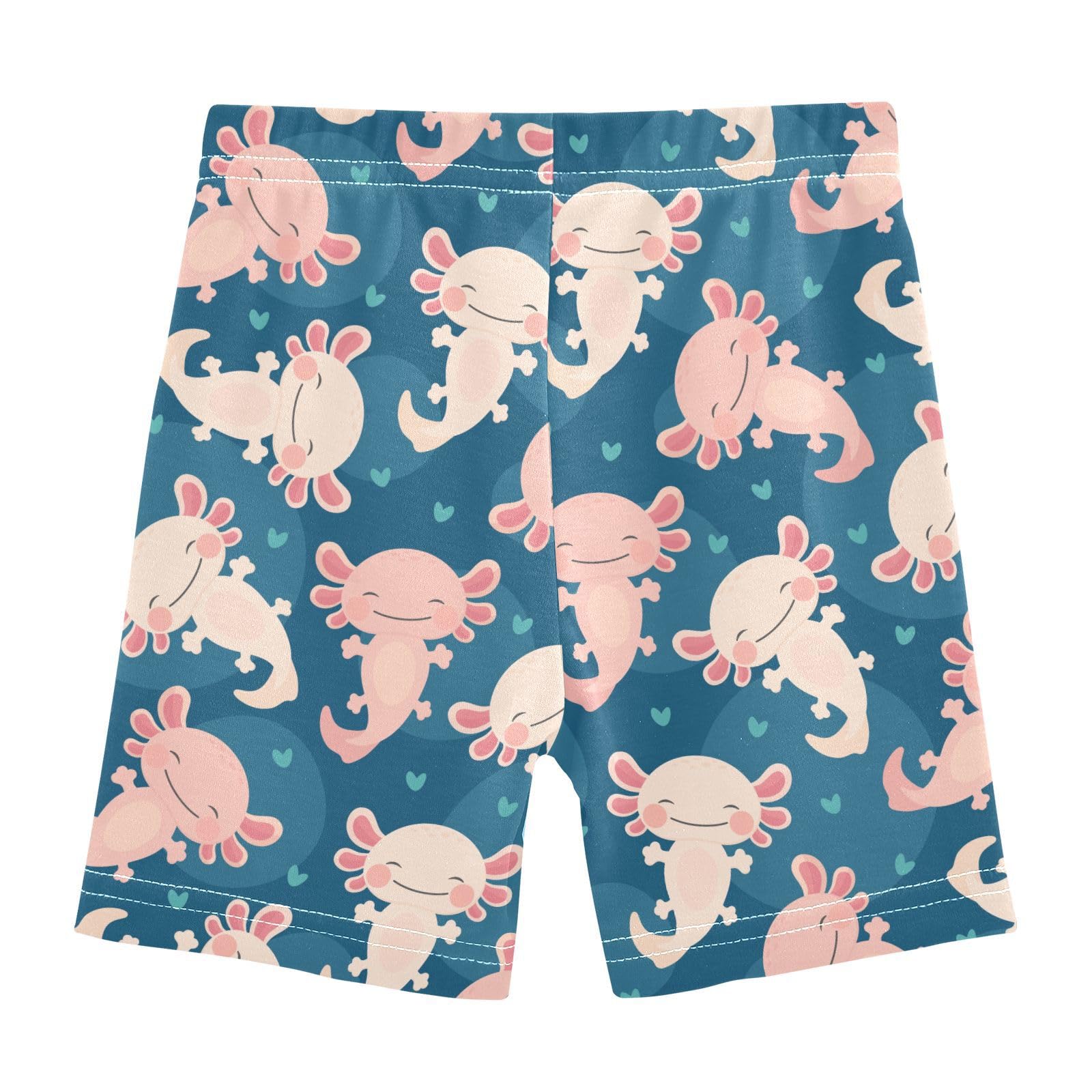 JHKKU Girls Cute Axolotl Shorts Cotton Cartwheel Bike Kids Biker Under Dress Dance Short Girl Clothes 4T