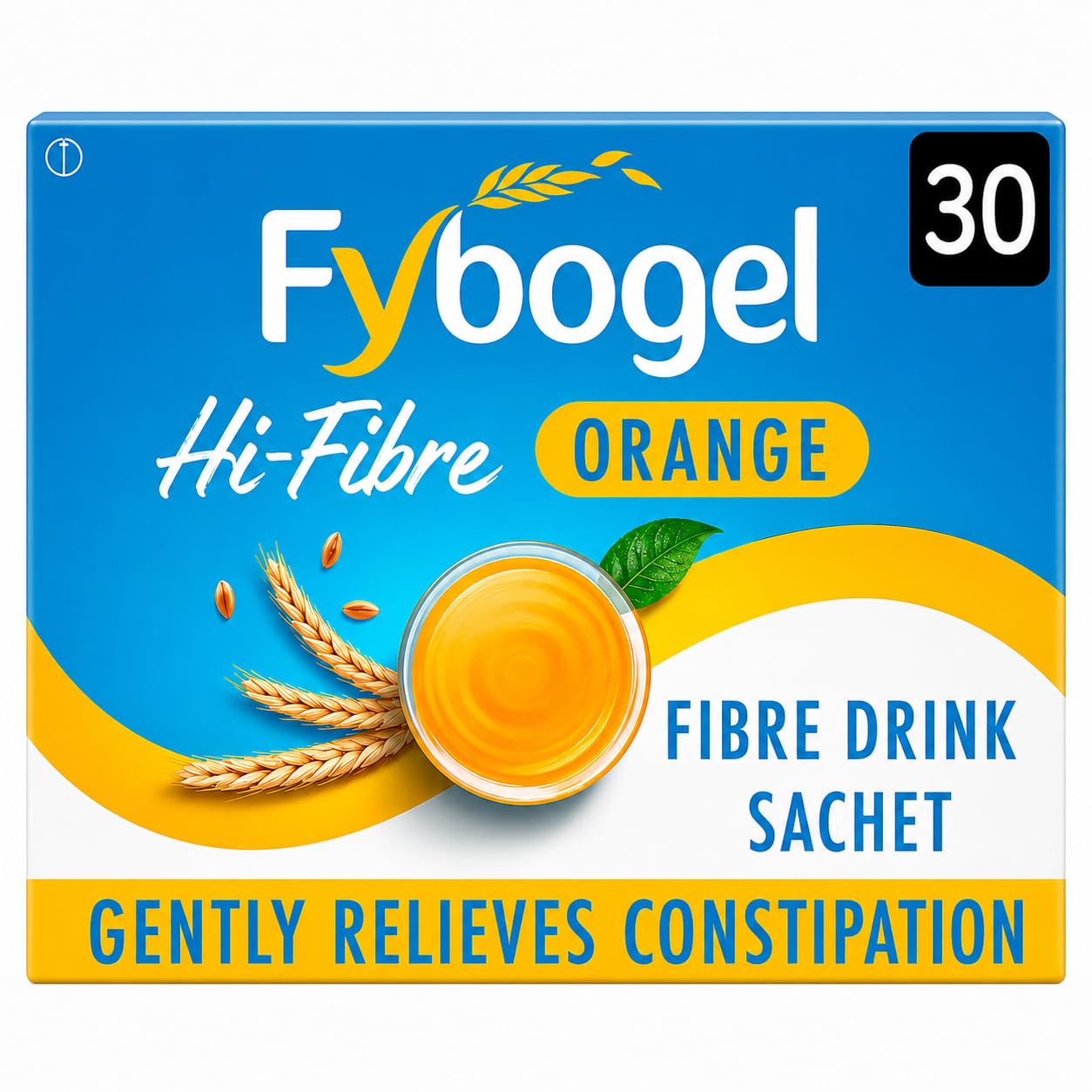 Fybogel Orange Fiber Supplement Sachets, 30 Count - Natural Digestive Support, Gentle Relief, Easy Mix Powder, Daily Use, Convenient Packets for Regularity, Healthier Lifestyle