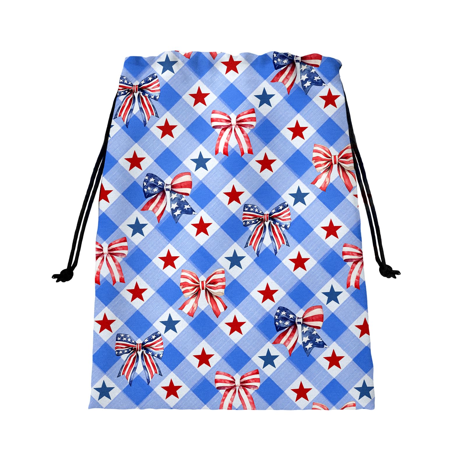 Blue Bowknot Gymnastics Grip Bags Small Drawstring Gym Bag