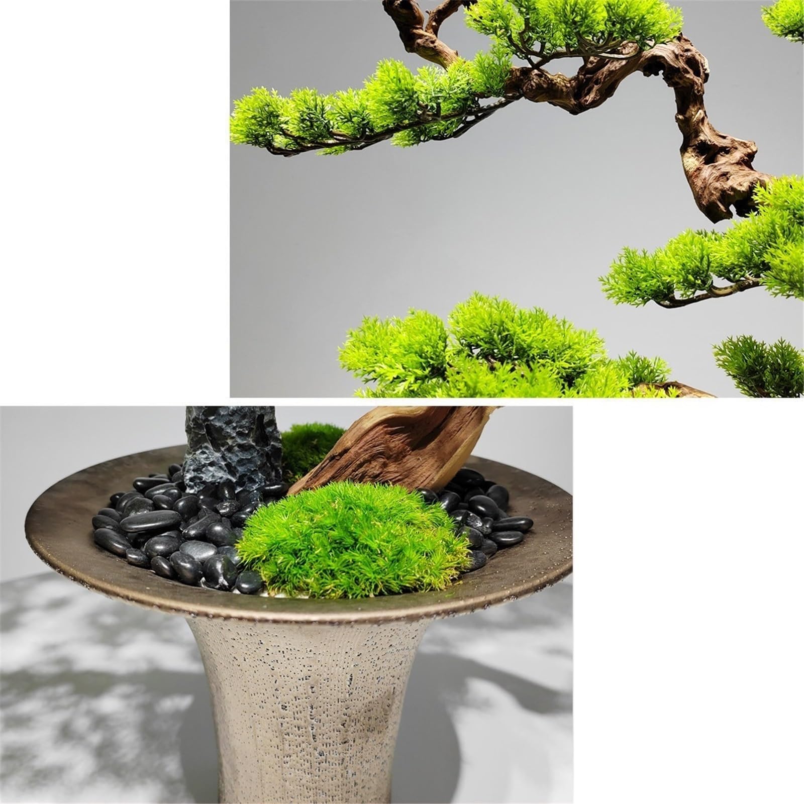 Sztuczne rośliny, sztuczne drzewka bonsai, dekoracyjne sztuczne rośliny do wnętrz z ceramicznymi doniczkami do domu, stołu, biura lub biurka.