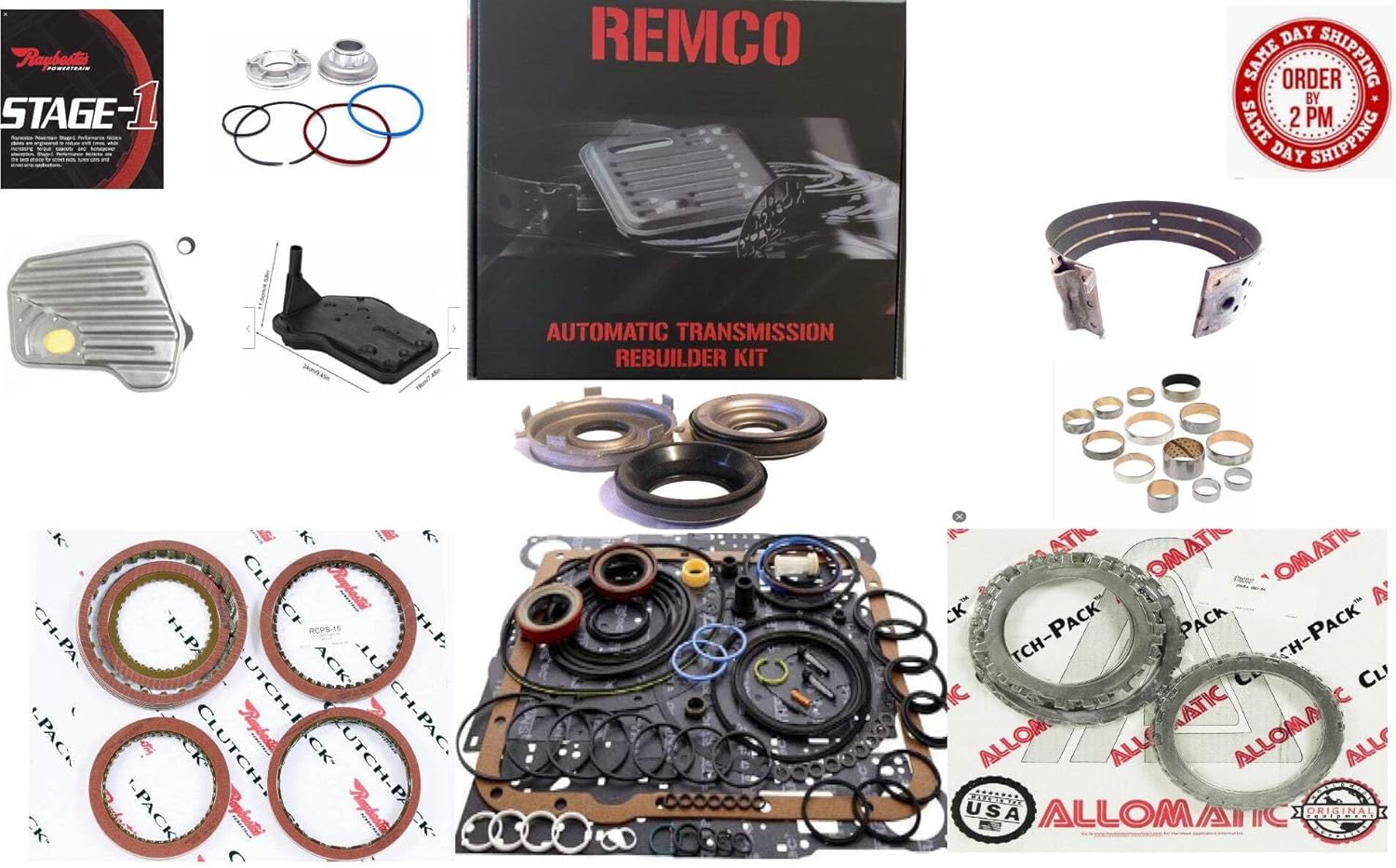 4l60e (93-03) transmission rebuilt kit overhault stage-1 RAYBESTO.S red clutches band filter Automatic transmission