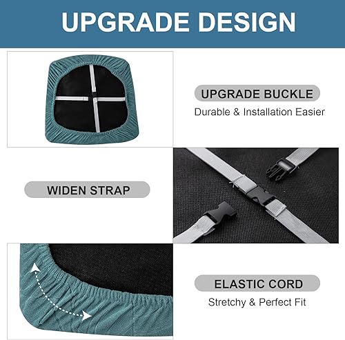 Vista 20 de Genina Fundas de asiento impermeables para sillas de comedor, fundas de asiento elásticas para sillas de comedor, extraíbles y lavables, fundas
