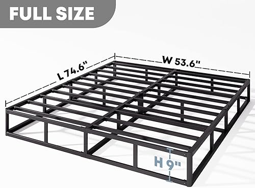 Miniatura 2 de Box-Spring-Full, 9 inch Metal Full Size Box Spring Only, Heavy Duty Full Box Spring with Fabric Cover, Easy Assembly, Non Slip, Noise Free