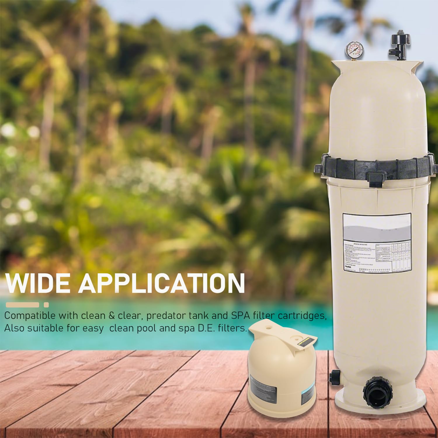 Bzsunway Replace Part for 178561 Lid Assembly Suitable for Clean & Clear and Predator Pool and Spa Cartridge Filters