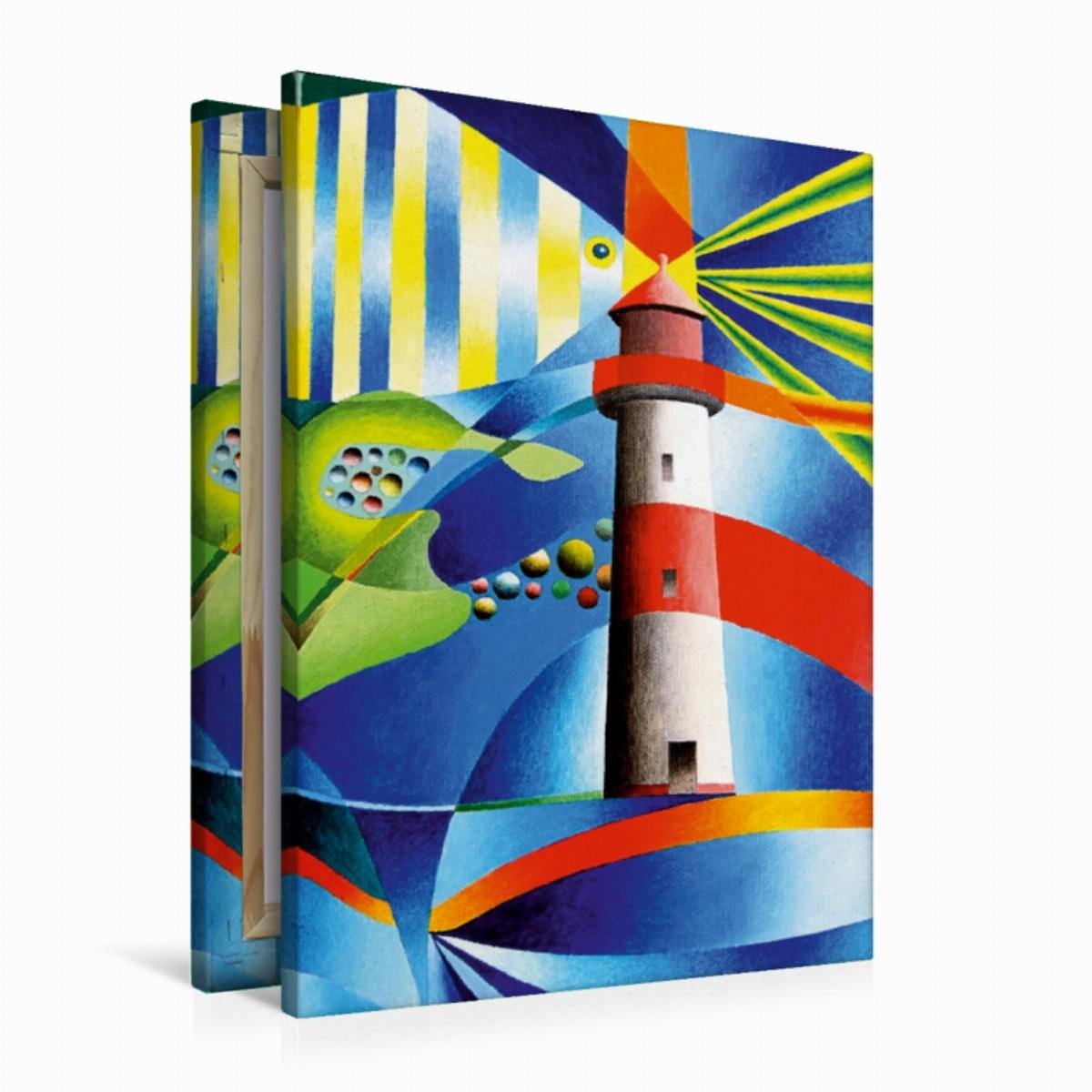 Premium Textil-Leinwand 60 x 90 cm Hoch-Format Leuchtturm List Ost, Sylt | Wandbild, HD-Bild auf Keilrahmen, Fertigbild auf hochwertigem Vlies, Leinwanddruck von Gerhard Kraus