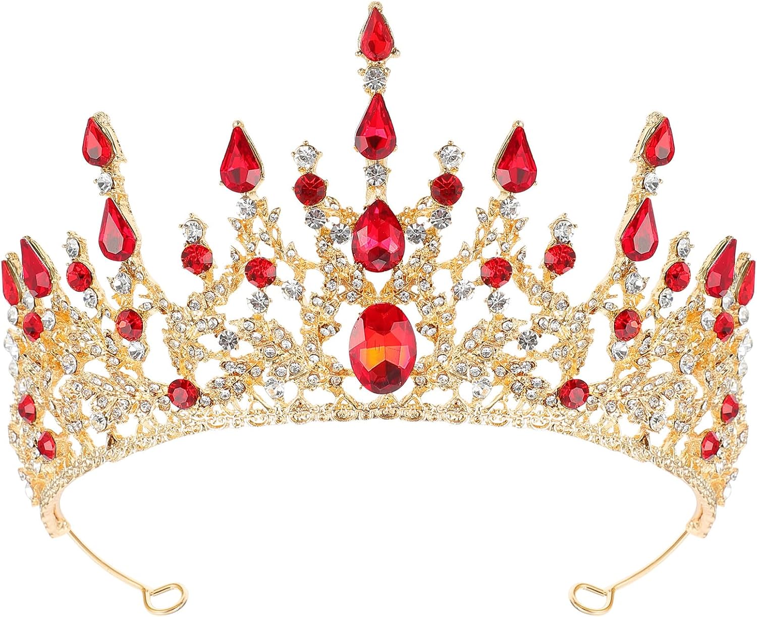 Baroque Rhinestone Bridal Crown Headpiece Alloy Party Wedding Birthday Headwear for Women