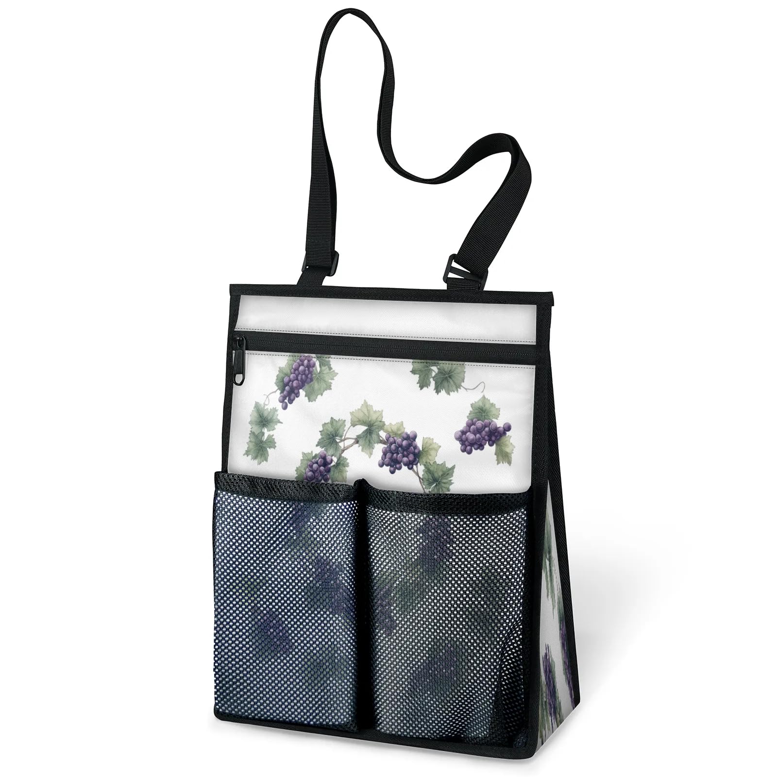 Ourtheme Grape Vines Art Portable Shower Bag for Travel Gym Camp Beach Tote Shower Caddy Bags Hanging Toiletry