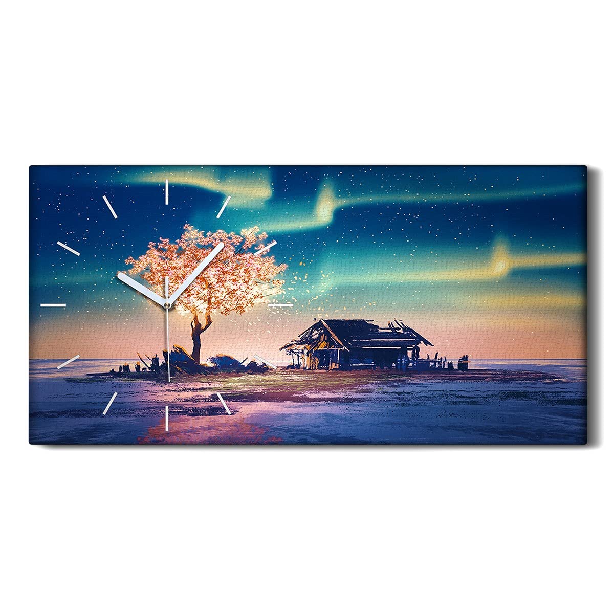 Image art moderne horloge sur toile arbre abstrait pour salon