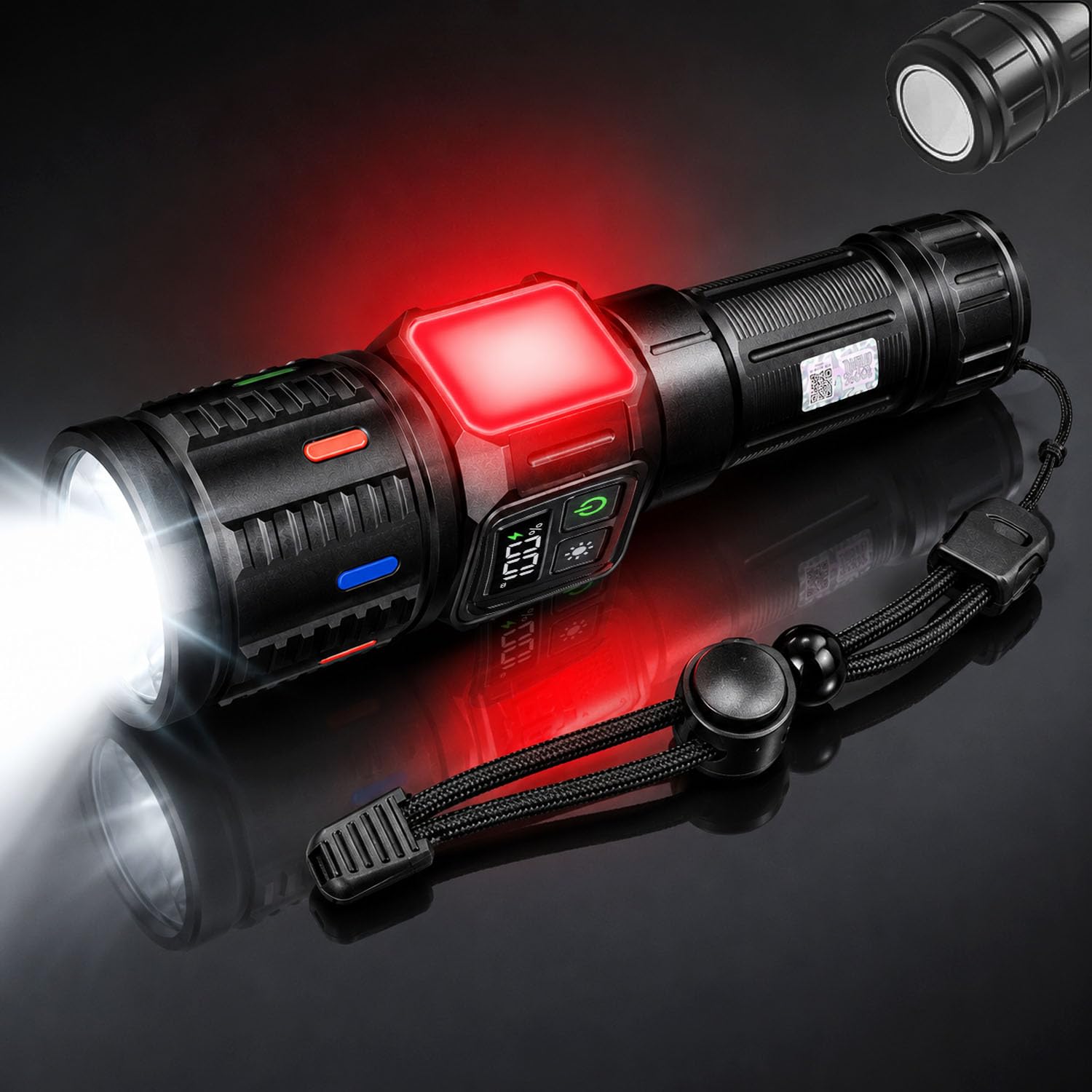 RENMAX Torch Light High Power Rechargeable, IP67 Waterproof Led Charging Flashlight High Beam 2km Long Range with 9 Light Modes, Magnetic, Adjustable Portable Powerful Torchlight for Camping, Outdoor-image-33