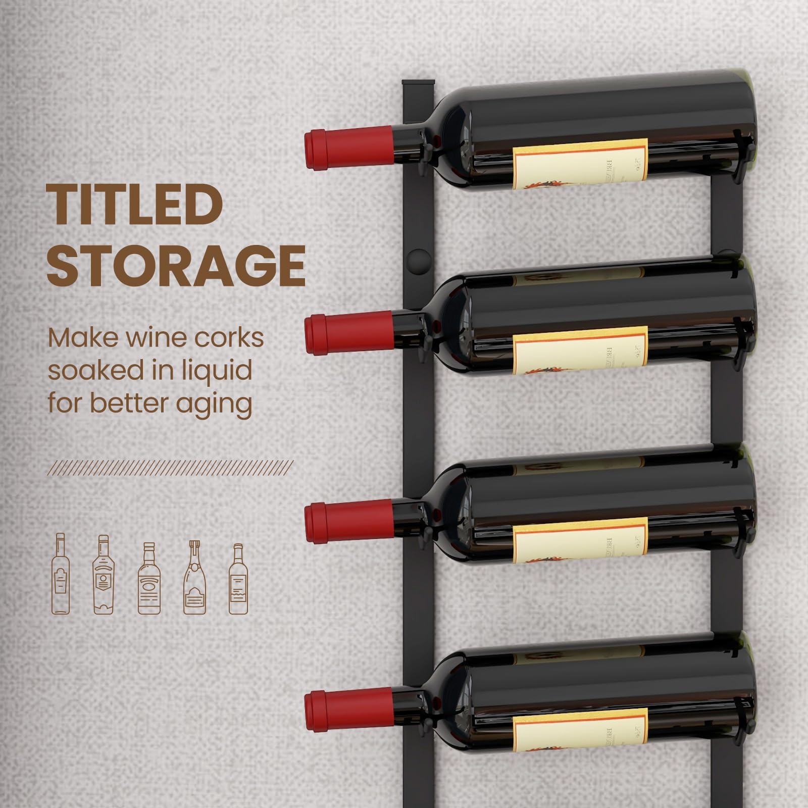 Diamond Shaped Bottle Shelf Glass Holder Giantex Wall Mounted Wine Rack ...