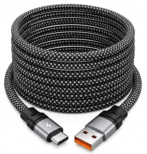 كابل شحن USB إلى Type-C سريع 6 أمبير بطول 1 متر لنقل البيانات والشحن السريع متوافق مع أجهزة أندرويد