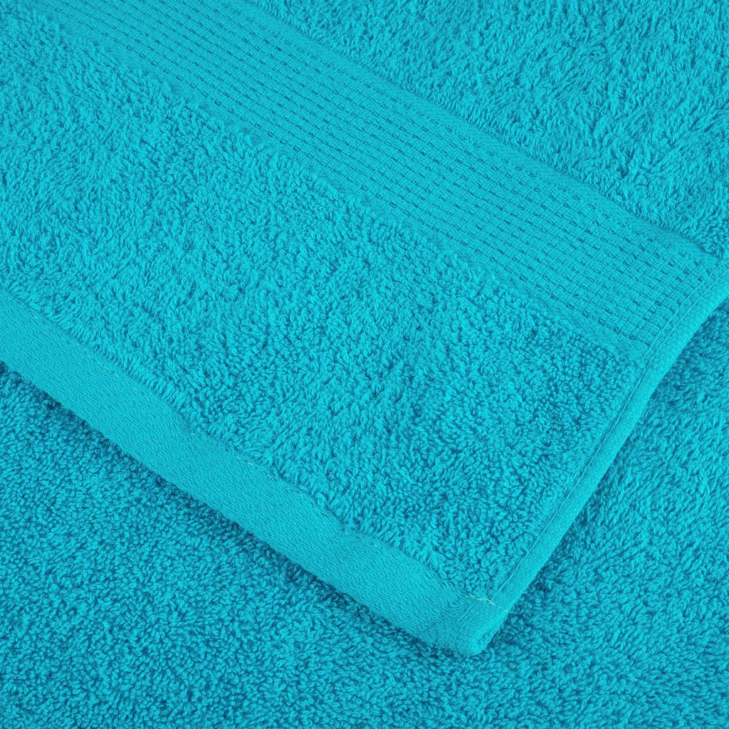 SOLUND Toallas de mano de alta calidad, 10 unidades, turquesa, 50 x 100 cm, 600 g/m², algodón hilado en anillo, absorbentes y suaves, con práctico gancho para colgar, uso versátil