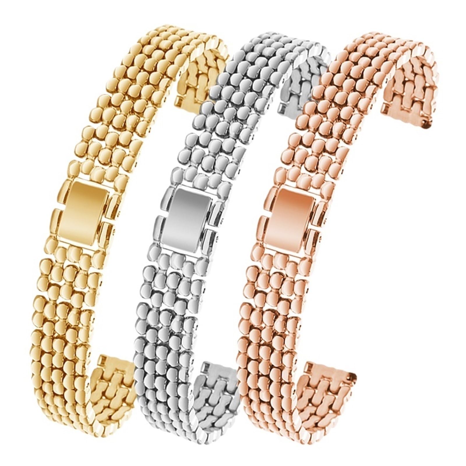 FYYFS Correa De Acero Precisión For Mujer, Pulsera Metal Universal, Cadena Reloj 10 Mm, 12, 14, 16 Y 18