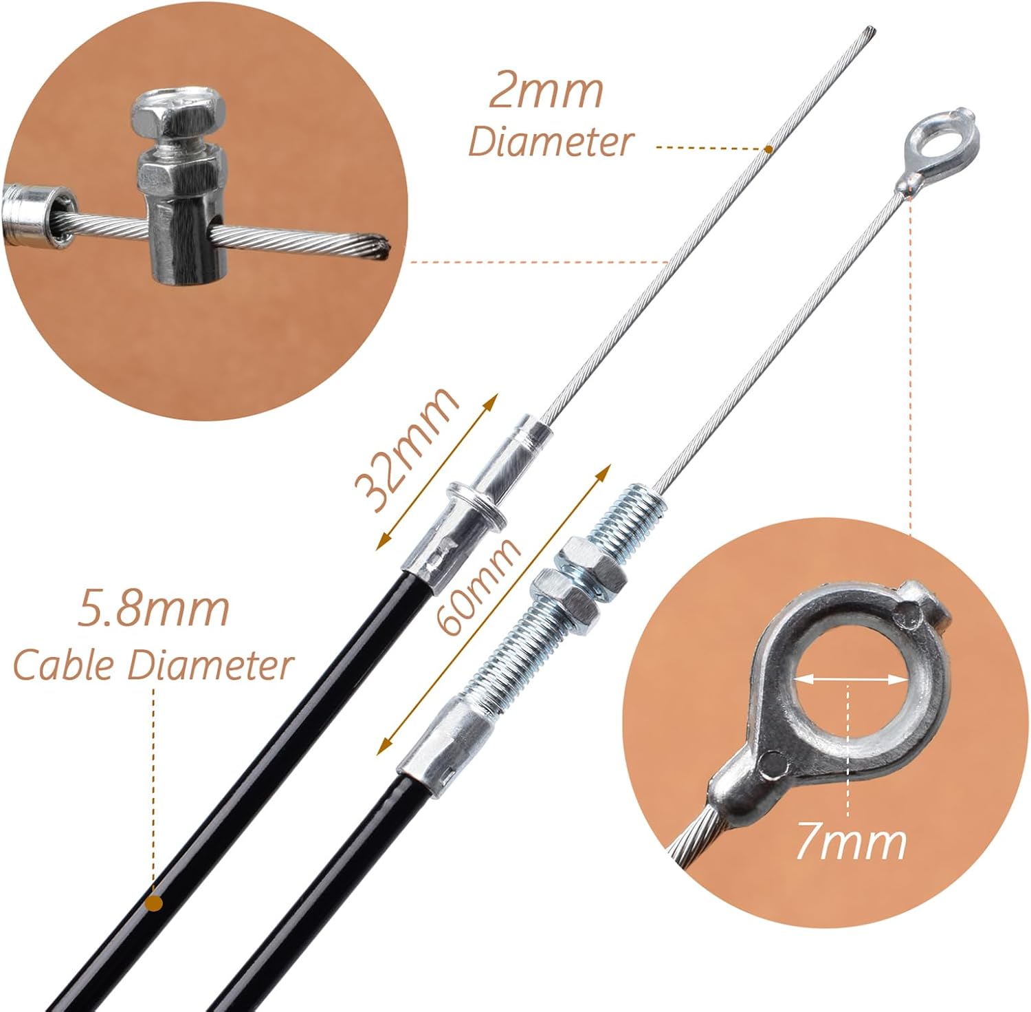 Universal Throttle Cable 60 inch Long with 53" Casing for Manco 8252 ASW Go Kart Minibike Buggy Cart