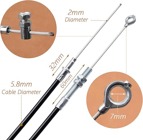 Miniatura 7 de Royitay 2 cables universales del acelerador de 60 pulgadas de largo con carcasa de 53 pulgadas para Manco 8252 ASW Go Kart Mini Bike Buggy Cart Jeep