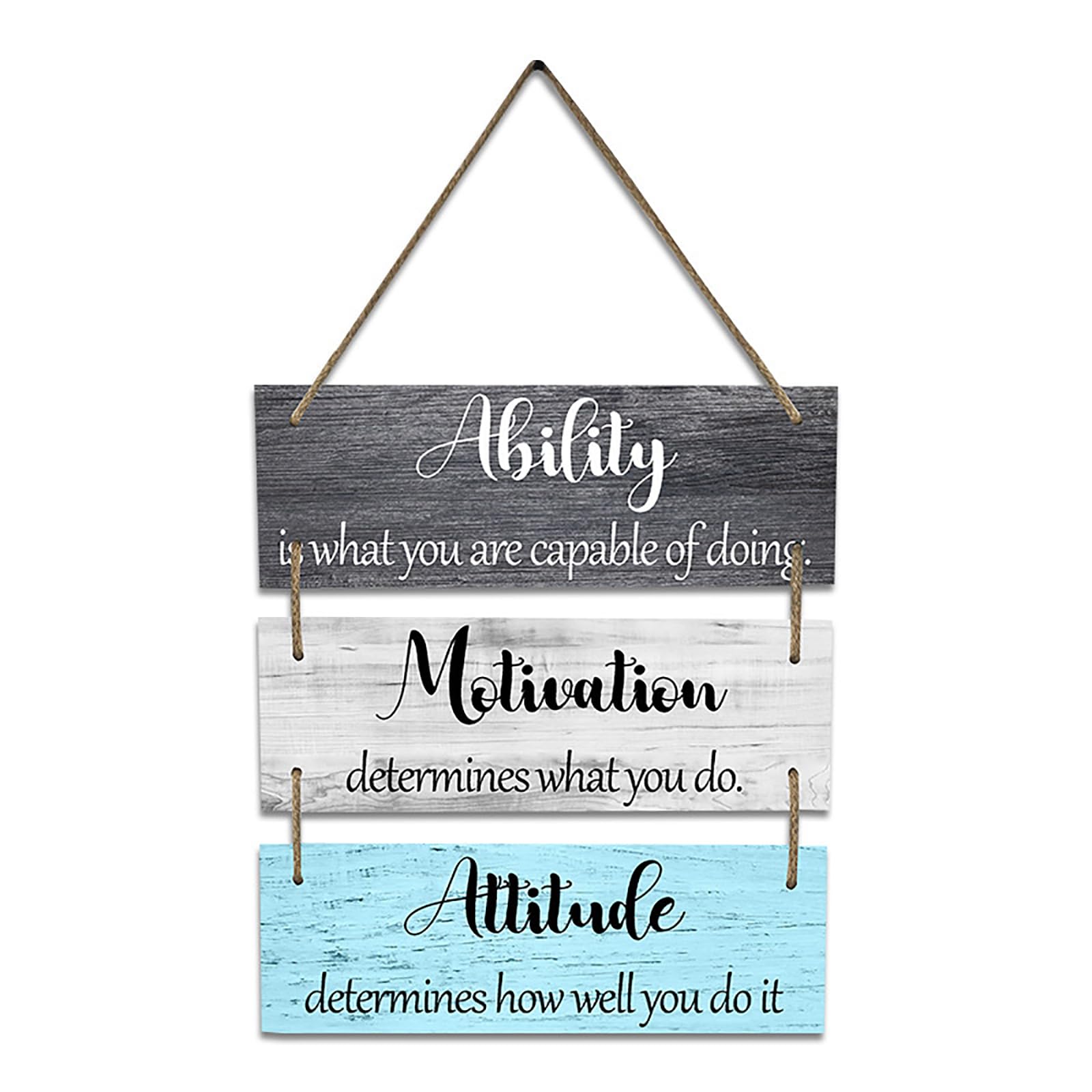 Oxxggkao Wood Offices Wall Hanging Signs Uplifting Messages Inspirational Quotes Ability Motivation Attitude Decorative Plaques Offices Wooden Wall Hanging Sign