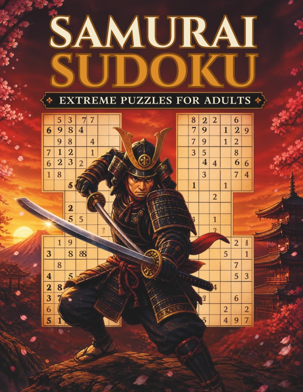 Samurai Sudoku Puzzle Book for Adults: 75 Large Print Samurai Sudoku Puzzles with Solutions | Level: Hard