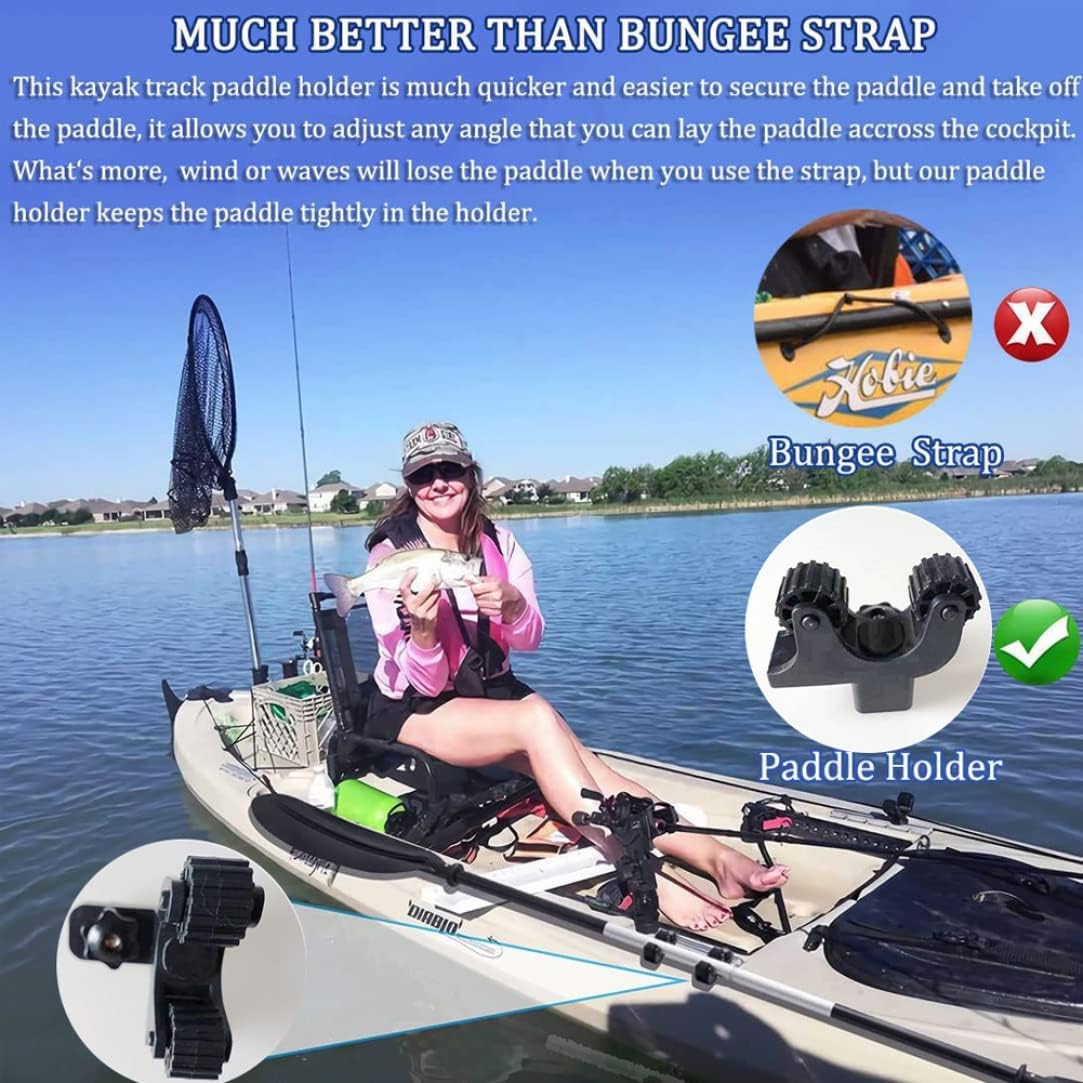 Boat Paddle Holder,Kayak Hardware, Kayak Paddle Holder Kayak Track Mount Kayak Rail Oar Holder for Kayak Fishing Accessories Kayak Accessories 2Pcs