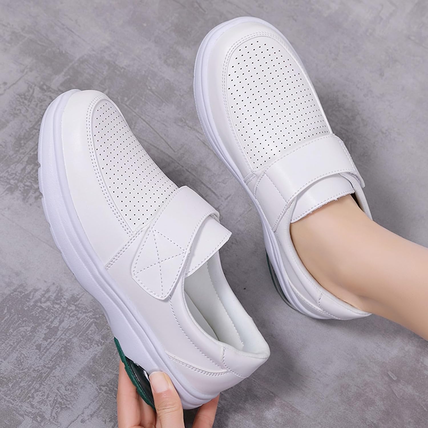 CERYTHRINA Women's Nurse Shoe Slip On Healthcare Nursing Shoes Lightweight Air Cushion Casual Work Shoes