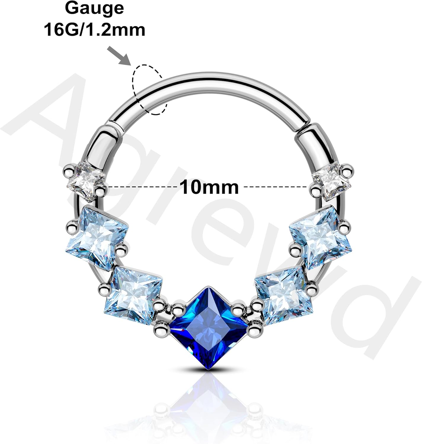 Colorful CZ Septum Rings, 16G Septum Jewelry, Dainty Helix Daith Earrings for Women, Stainless Steel Septum Daith Piercing Jewelry - Image 4