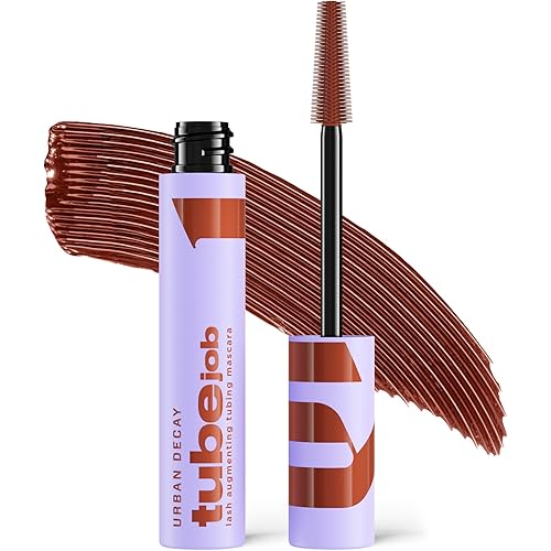 Urban Decay Tube Job Lash Augmenting Tubing Red Mascara - 24HR Lift, Lengthen & Volume Mascara, Anti-Clump, Anti-Smudge, Sweat & Water Resistant Wear, Washable - Auburn Red (0.29 fl oz)